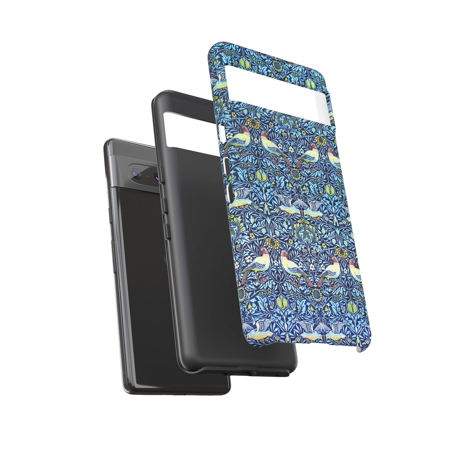 Bird and Floral Pattern Phone Case, Tough Cases, Gift for Nature Lovers, Eco-friendly, Custom Phone Accessories, All-Occasion