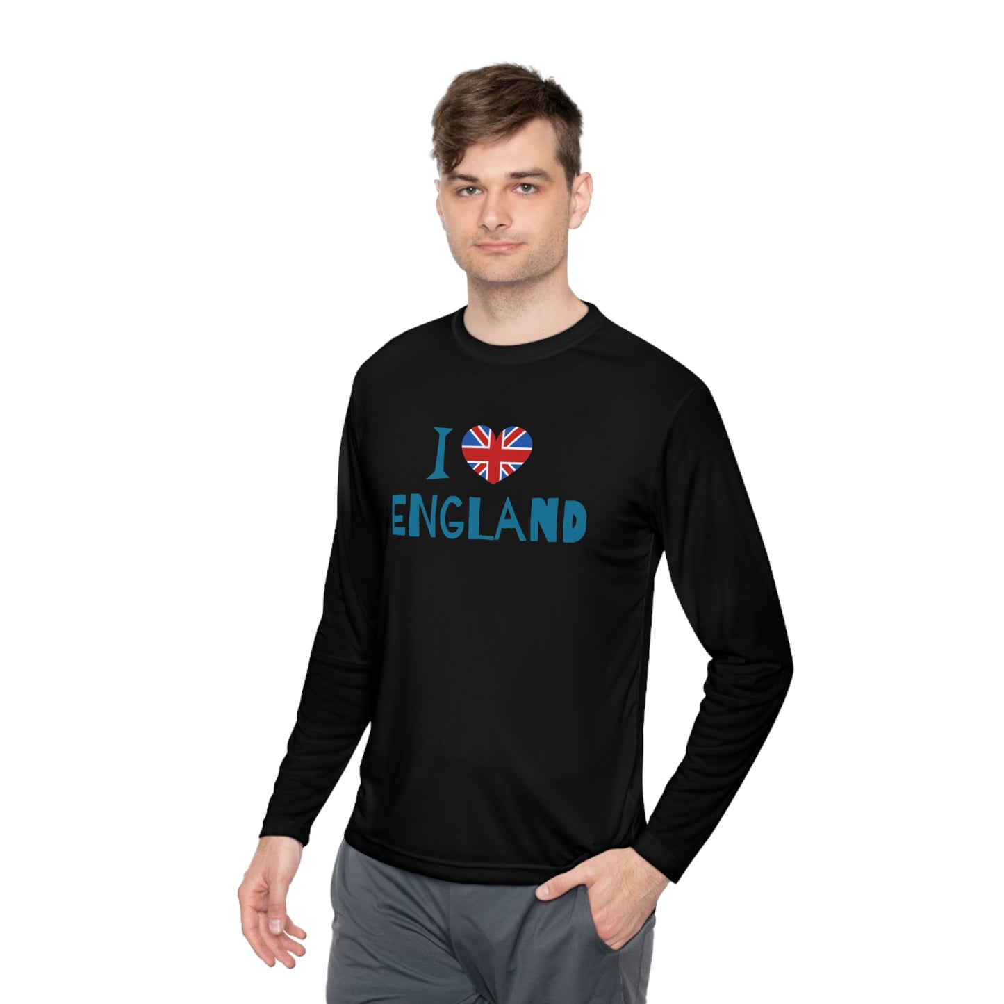 Unisex Lightweight Long Sleeve Tee Cozy - I Love England