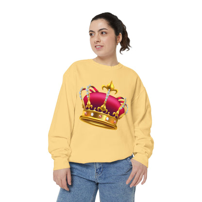 Unisex Garment-Dyed Sweatshirt - British Royal Crown Design