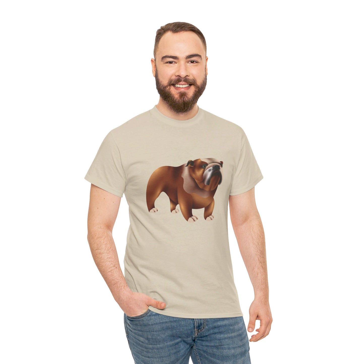 Adorable British Dog Relaxed Unisex Heavy Cotton T-Shirt