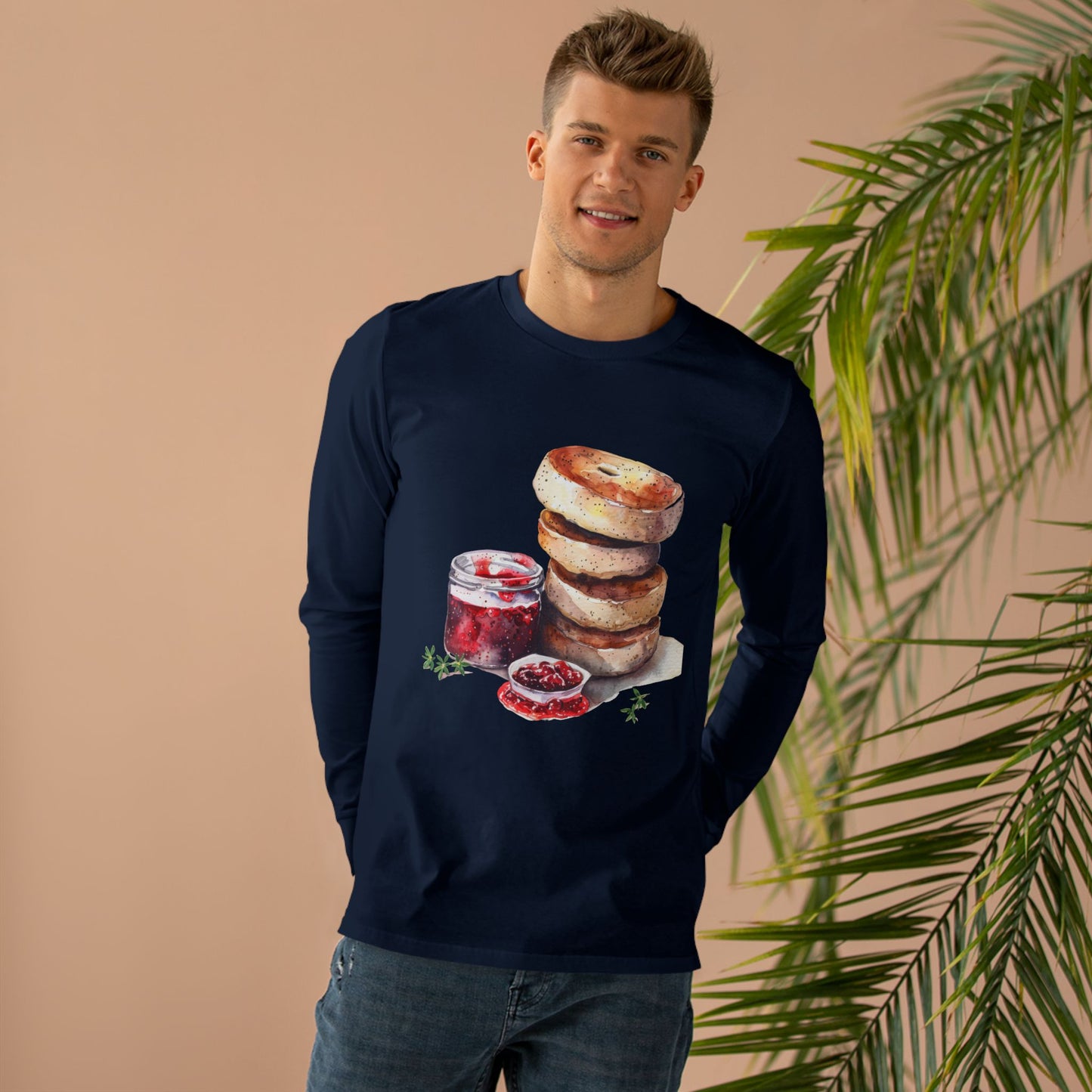 Men’s Base Longsleeve Tee - British Food - Savory Classics and Traditional Delights