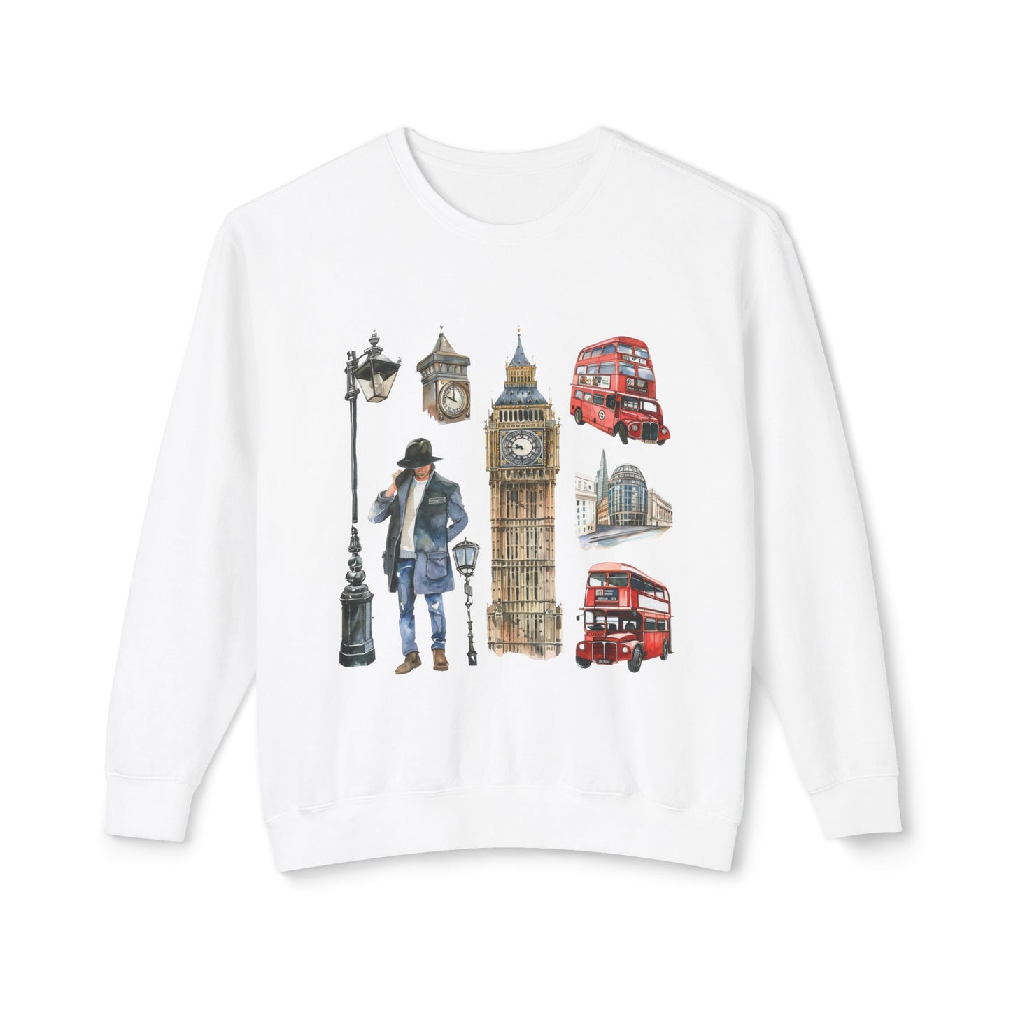 Unisex Lightweight Crewneck Sweatshirt - Vintage British Icons
