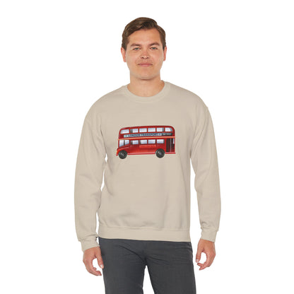 Unisex Heavy Blend™ Crewneck Sweatshirt Trendy - London Transport Red Double-Decker Bus