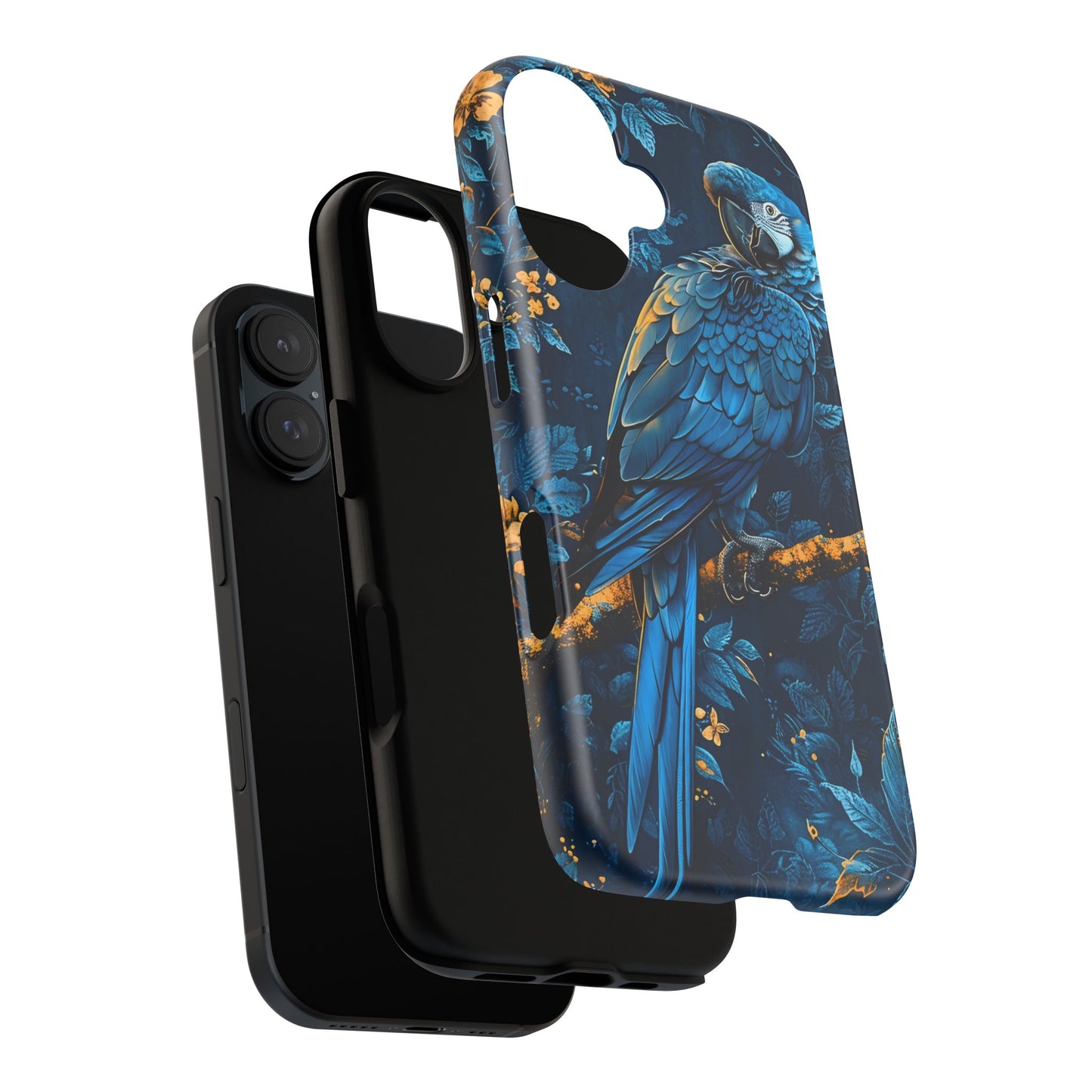 Tough Cases - Vibrant Blue Parrot Phone Case, Tropical Bird Phone Cover, Nature Lover Gift, Eco-Friendly Accessories, Unique Wildlife Decor