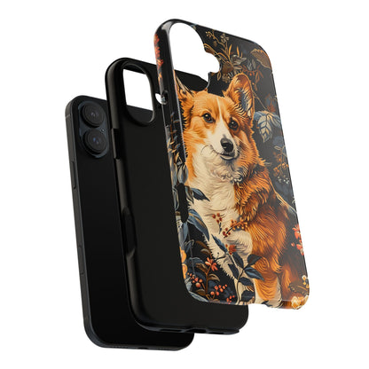 Corgi Floral Phone Case - Tough Cases for Dog Lovers, Cute Pet Accessories, Gift for Dog Owners, Floral Design, Personalized Tech Cover