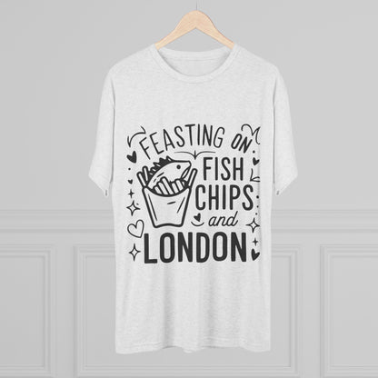 Fish Chips and London Cozy Unisex Tri-Blend Crew Tee