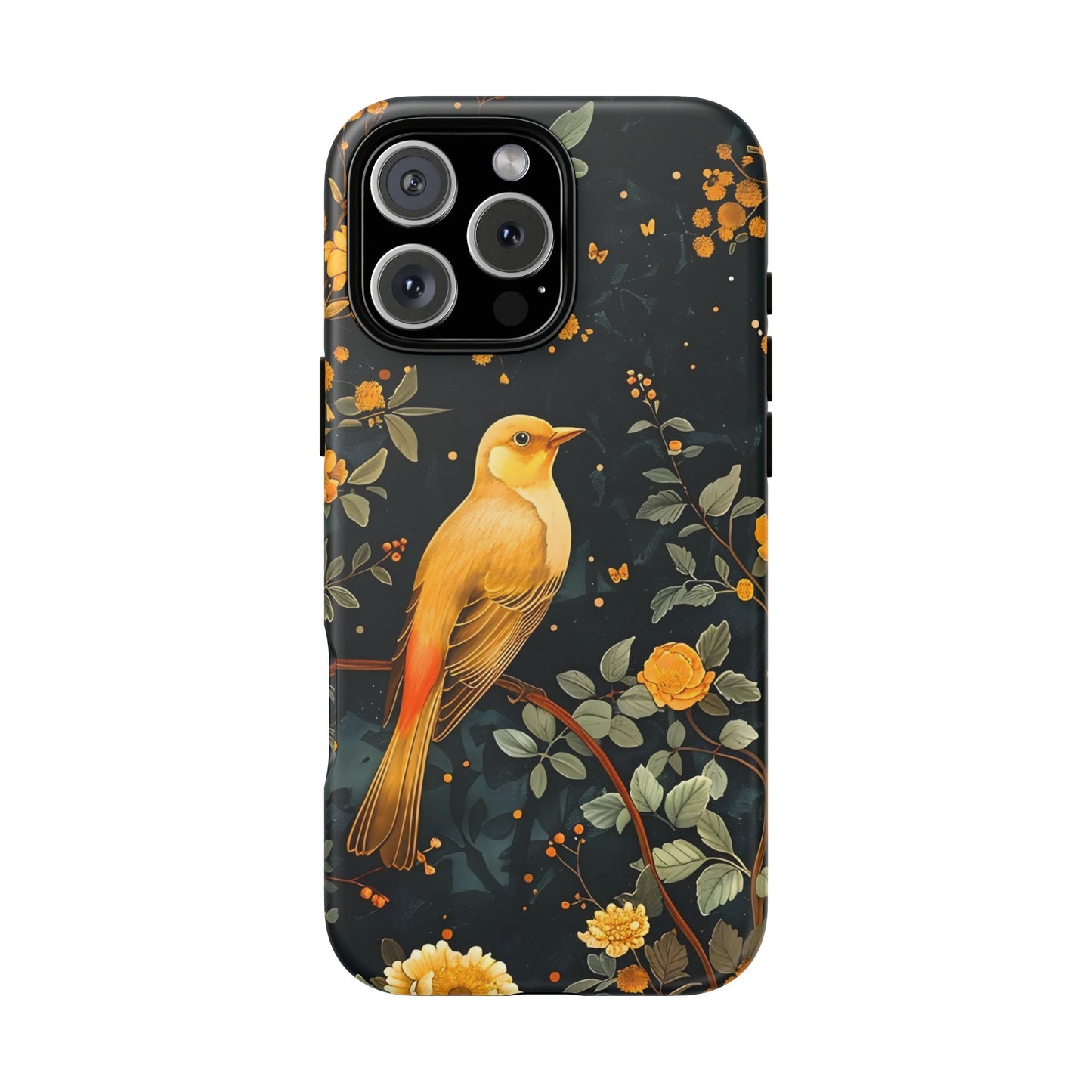 Floral Phone Case, Tough Cases with Bird Design, Nature Lover Gift, Stylish Protection, Birthday Present, Floral Phone Cover