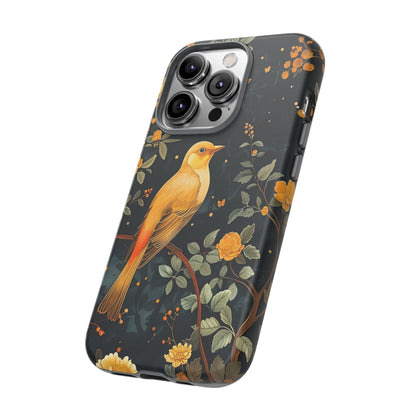 Floral Phone Case, Tough Cases with Bird Design, Nature Lover Gift, Stylish Protection, Birthday Present, Floral Phone Cover