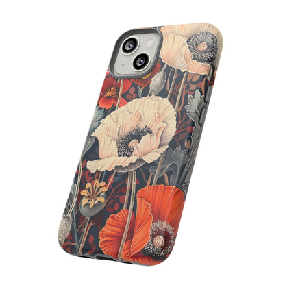 Floral iPhone Case, Tough Phone Cover, Artistic Protection, Flower Design, Unique Gift for Her, Phone Accessory, Trendy Tech