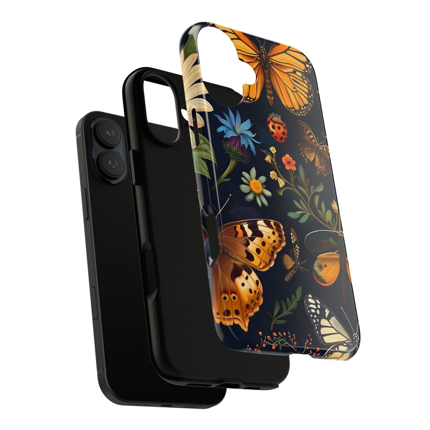 Nature-Inspired Phone Case | Floral Butterfly Design, Tough Phone Cover, Gift for Nature Lovers, Cute Butterfly Case, Home Decor