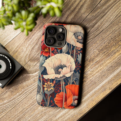 Floral iPhone Case, Tough Phone Cover, Artistic Protection, Flower Design, Unique Gift for Her, Phone Accessory, Trendy Tech
