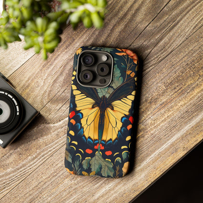 Butterfly Floral Phone Case, Art-inspire Tough Case, Gift for Nature Lovers, Butterfly Pattern Cover, Eco-Friendly Mobile Accessory