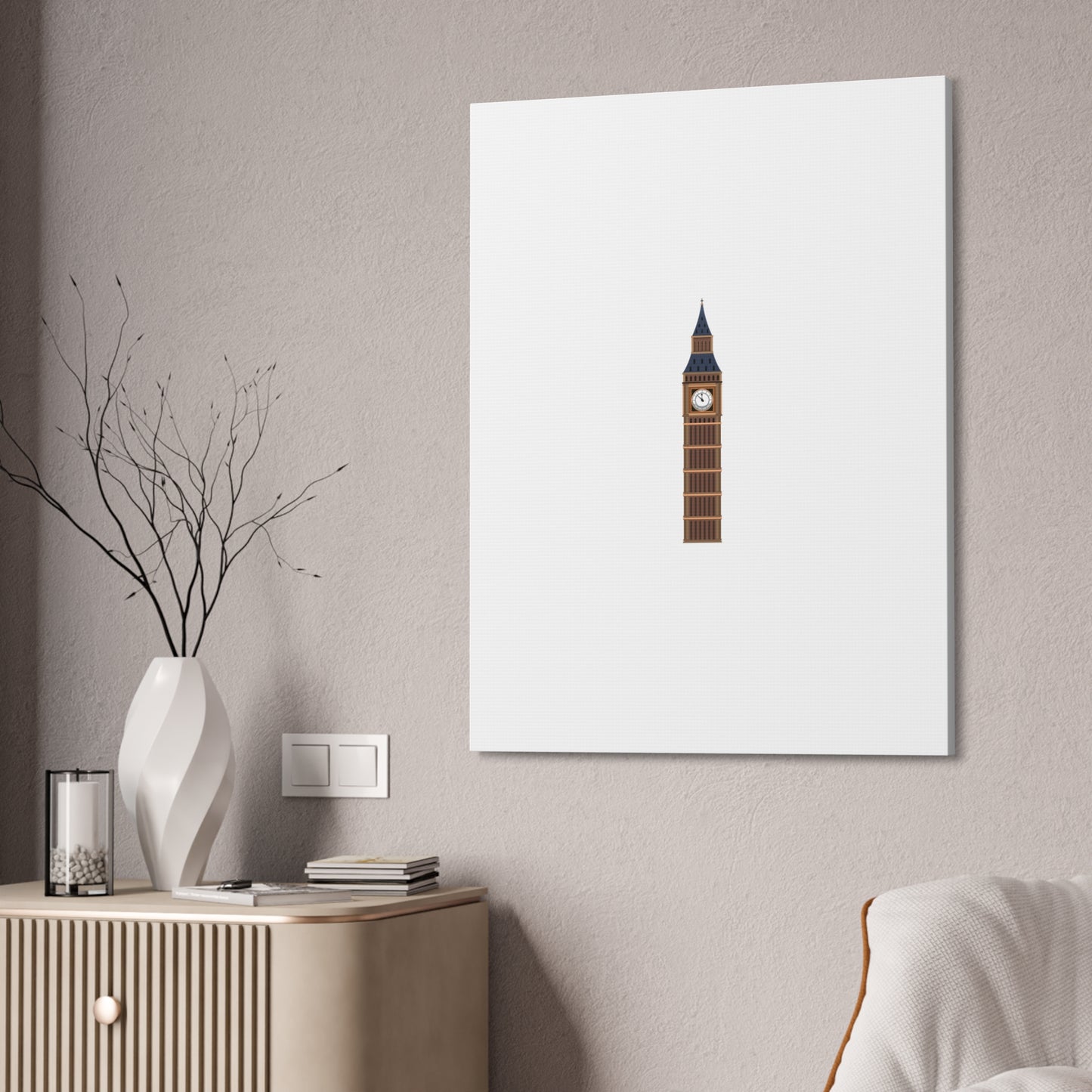 Big Ben Canvas Wall Art, Modern Home Decor, London Decor, Gift for Travel Lovers, Office Wall Art, Minimalist Art Print