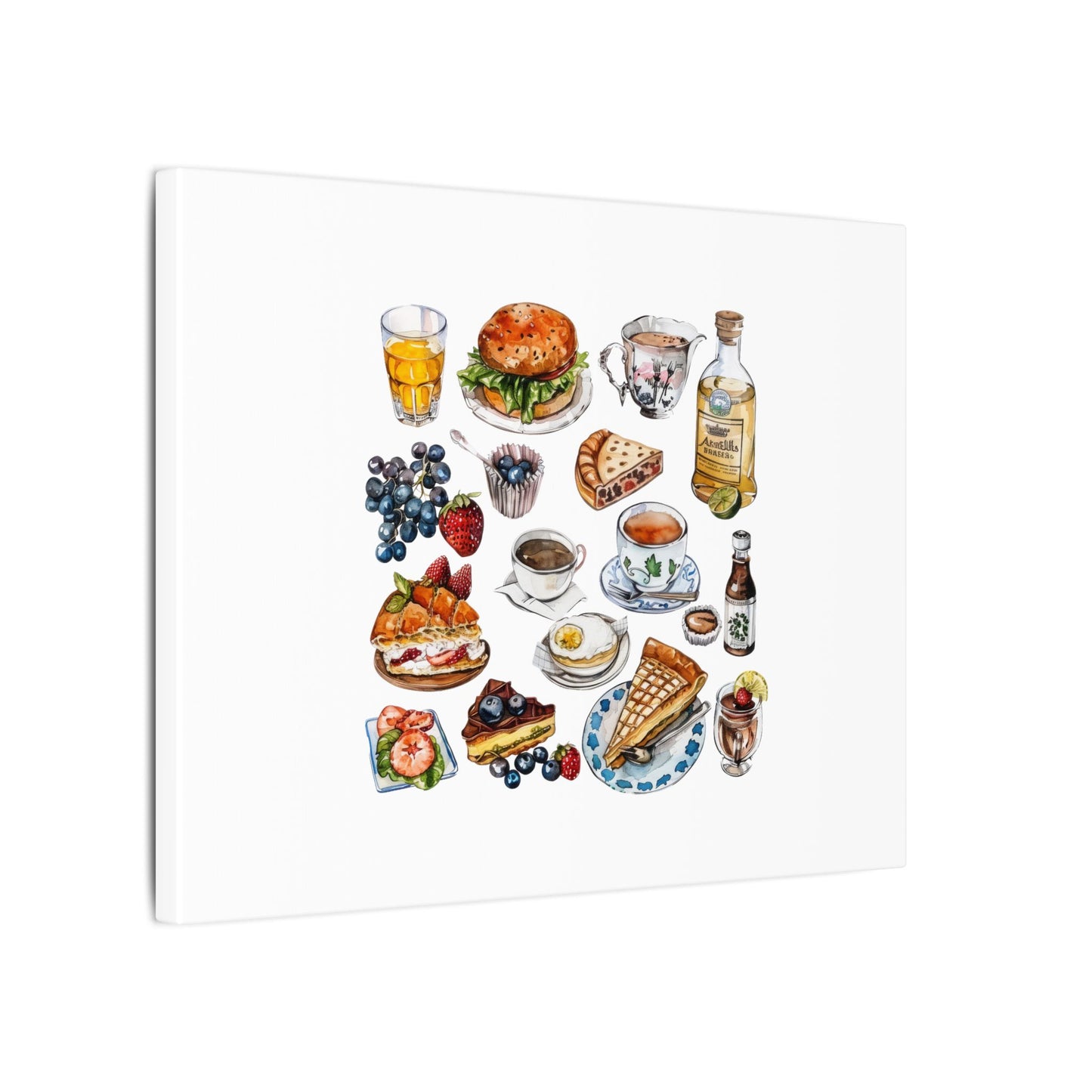 Breakfast Feast Canvas Print, Food Art, Kitchen Decor, Gifting for Food Lovers, Brunch Vibes, Wall Art
