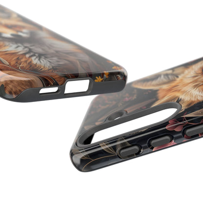 Fox Floral Phone Case, Tough Cases for Animal Lovers, Nature Themed Gift, Cute Phone Cover, Wild Fox Protector