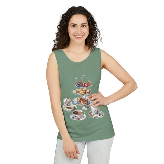 Unisex Garment-Dyed Tank Top - Watercolor Culinary Art - Food Illustration