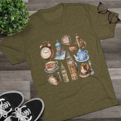 Vintage England Elegant Unisex Tri-Blend Crew Tee