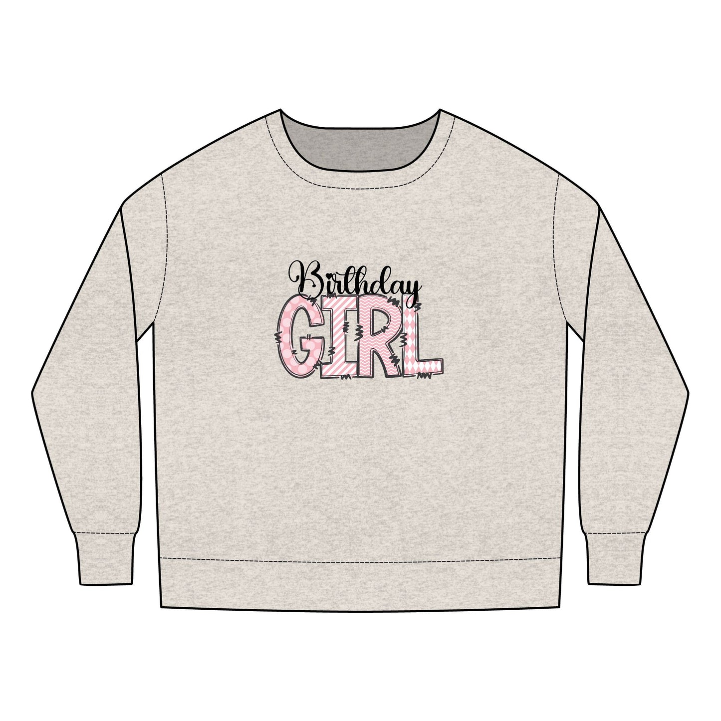 Toddler Sweatshirt - Leopard Print Birthday Girl Design for Sublimation