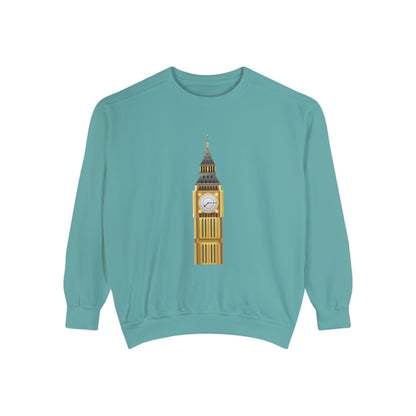 Unisex Garment-Dyed Sweatshirt Trendy - Iconic Big Ben Clock Tower