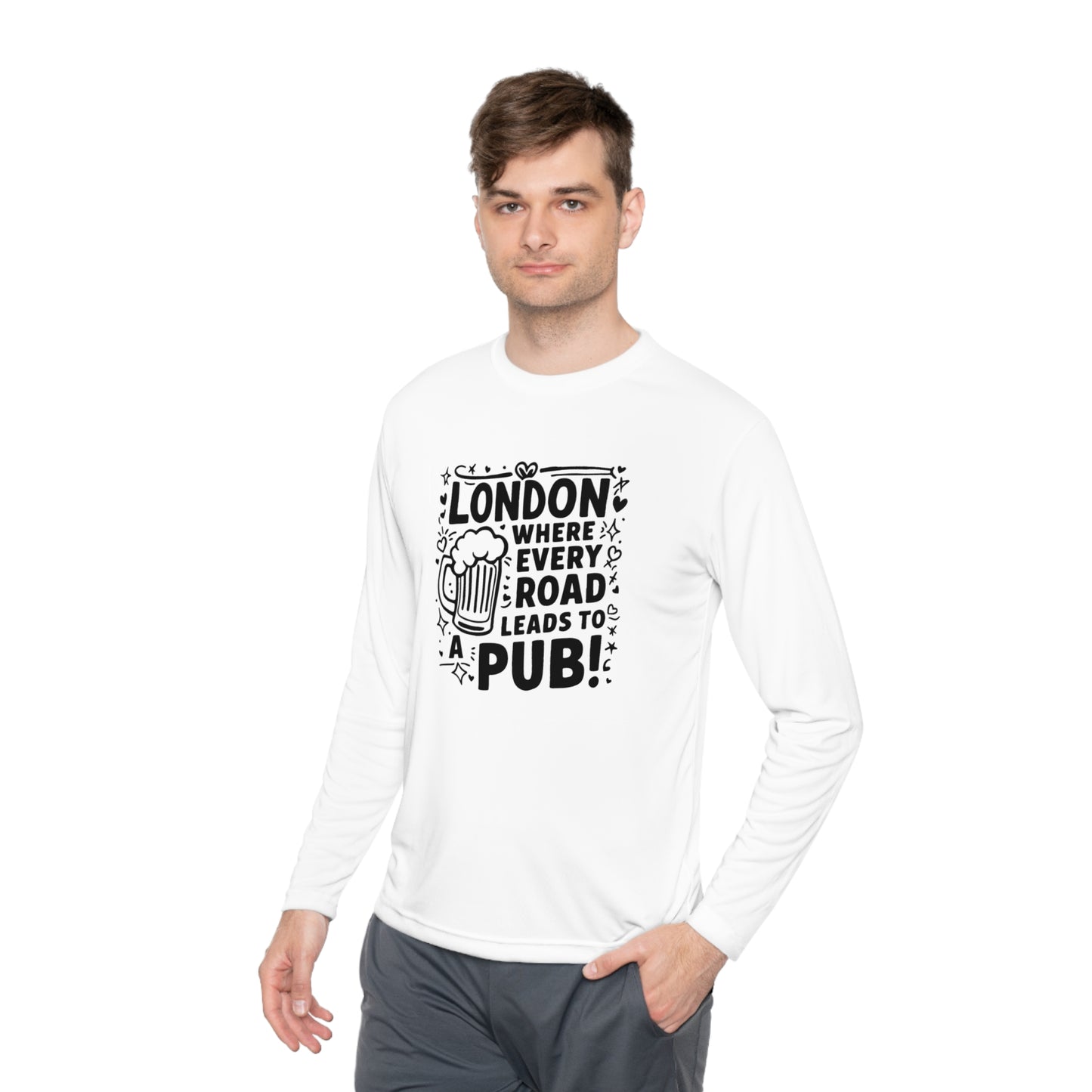 Unisex Lightweight Long Sleeve Tee - London's Pub Leading Roads