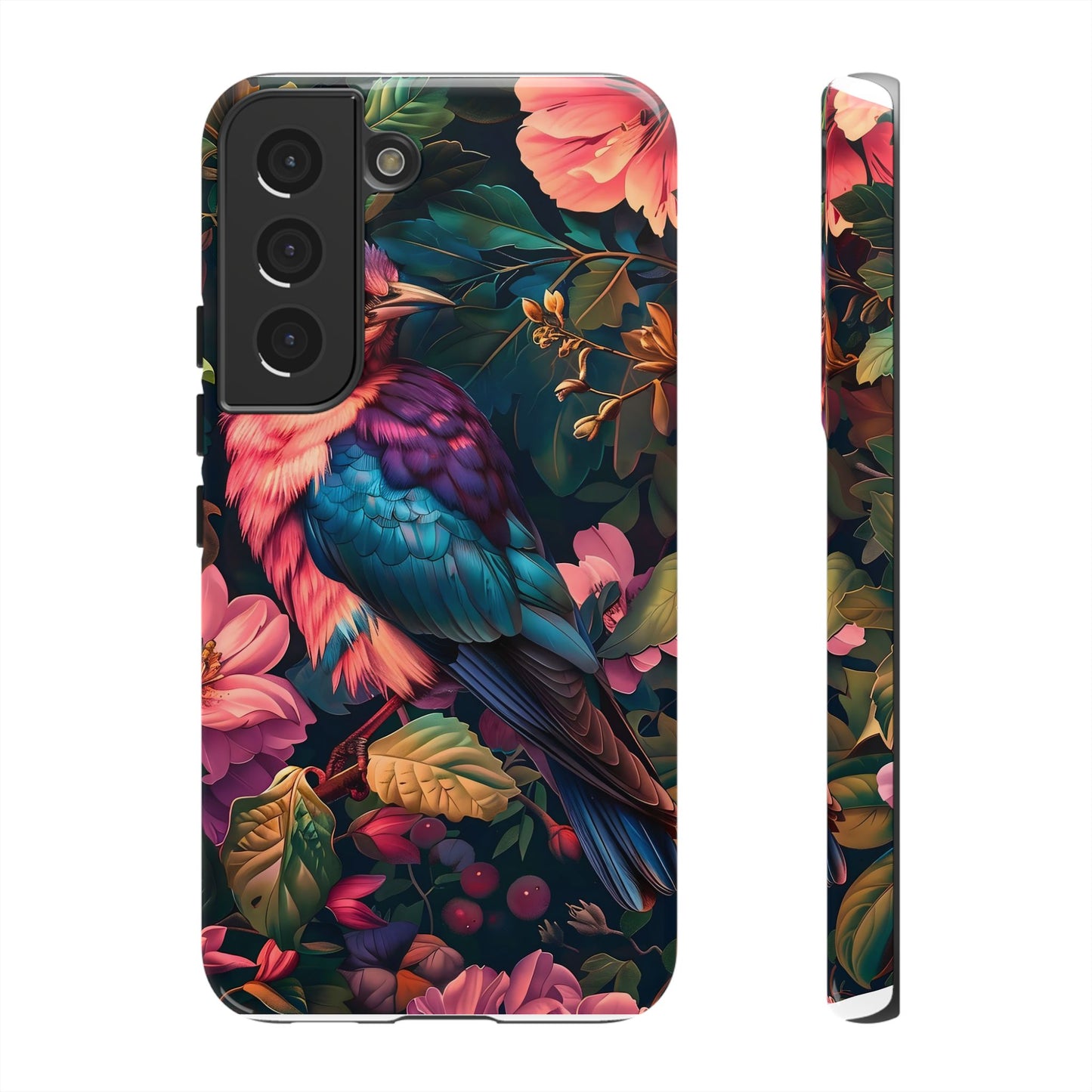Tough Cases: Vibrant Tropical Bird Phone Case, Floral Smartphone Cover, Nature Lover Gift, Boho Phone Accessory, Cute Bird Case
