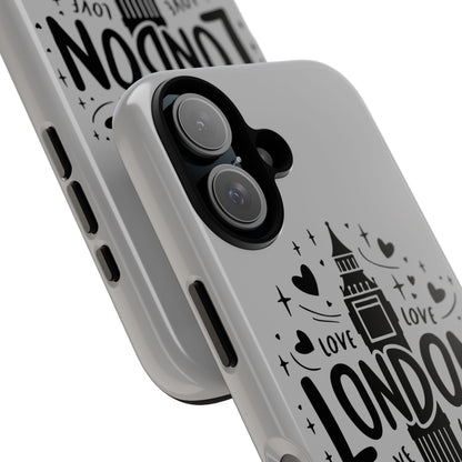 London Love Phone Case, Tough Cases, Stylish Phone Accessories, Unique Gift for Travelers, London Souvenir, Love Design