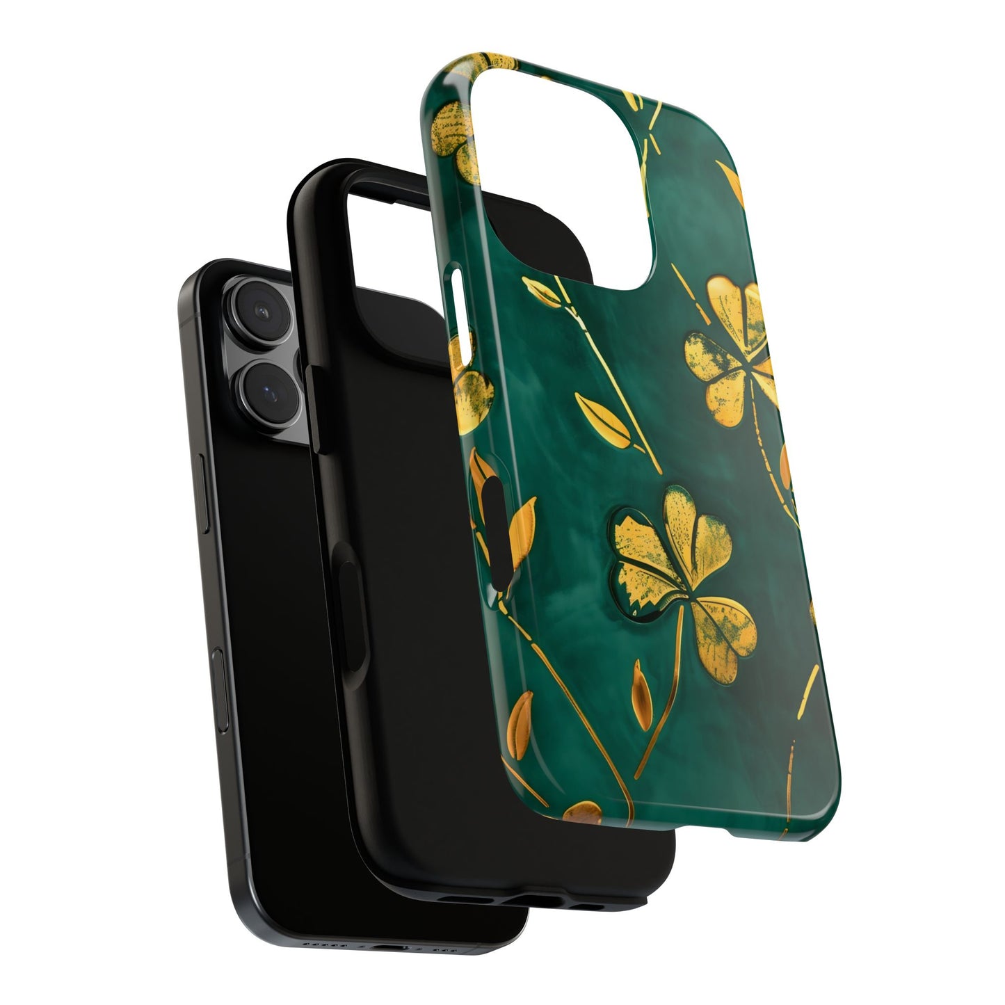 Floral Phone Case with Gold Accents, Tough Phone Cover, Stylish Phone Protector, Unique Gift for Her, Nature Lover Accessory