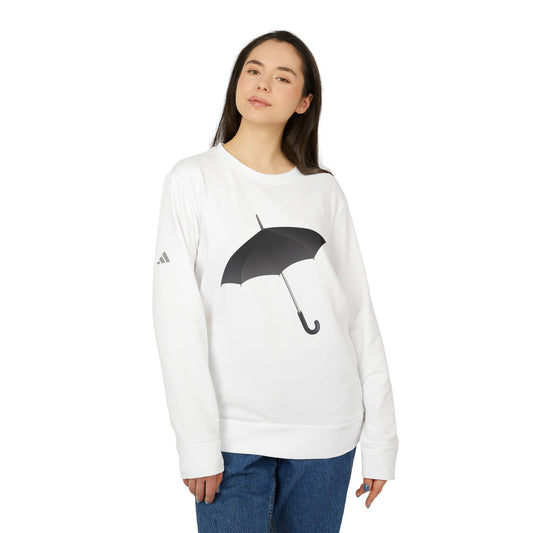 Adidas Unisex Fleece Crewneck Sweatshirt - Elegant Umbrella Design for Cozy Comfort