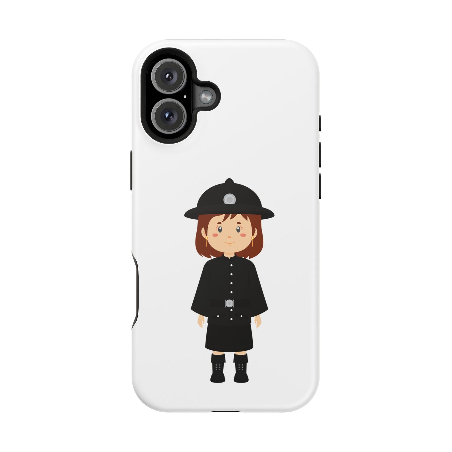 Cute Police Officer Magnetic Tough Case for iPhone, Gift for Police Lovers, Kid's Phone Case, Durable Protector, Fun Design
