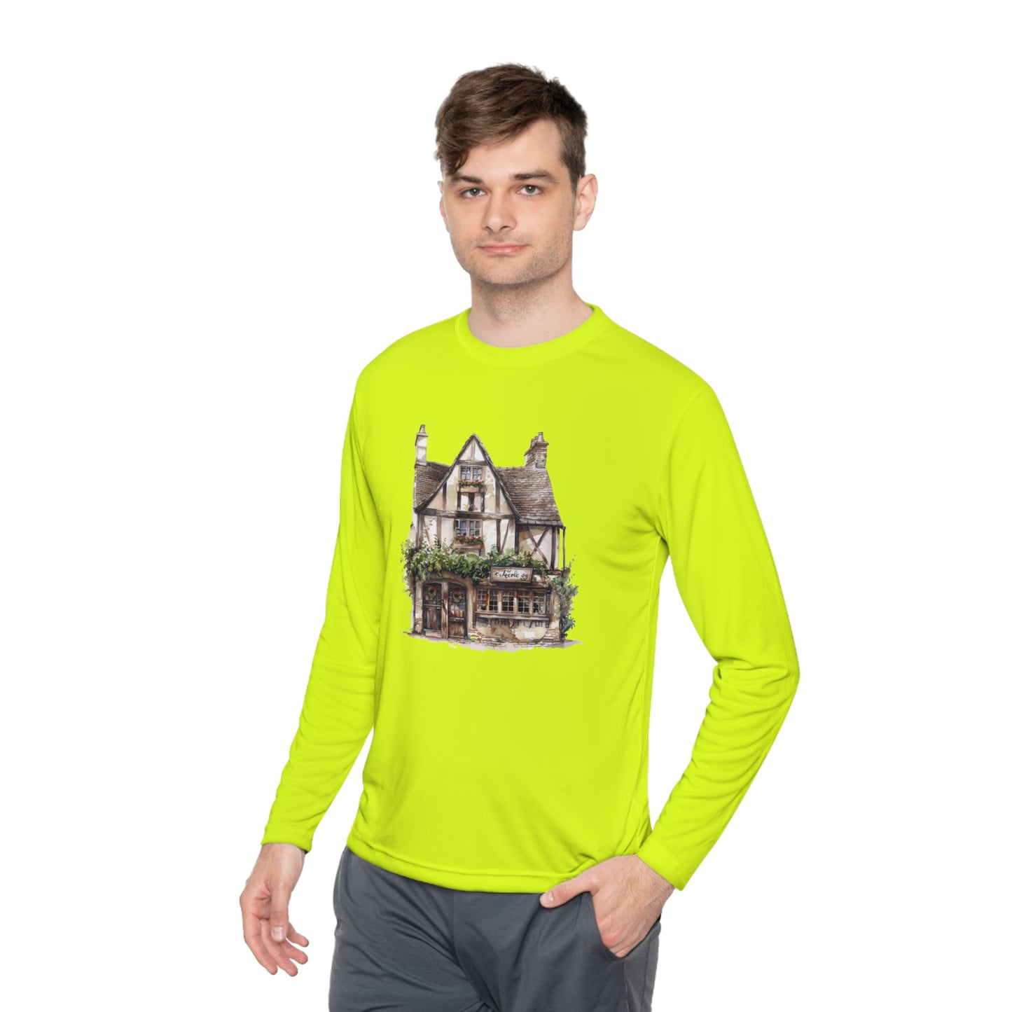 Unisex Lightweight Long Sleeve Tee - British Historic House - Classic Architectural Elegance