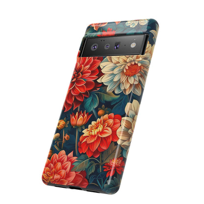 Floral Phone Case - Vibrant Tough Cases, Stylish Floral Cell Phone Cover, Gift for Her, Trendy Phone Accessory, Flower Design