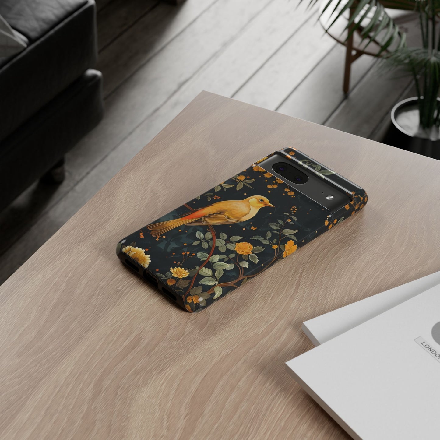 Floral Phone Case, Tough Cases with Bird Design, Nature Lover Gift, Stylish Protection, Birthday Present, Floral Phone Cover