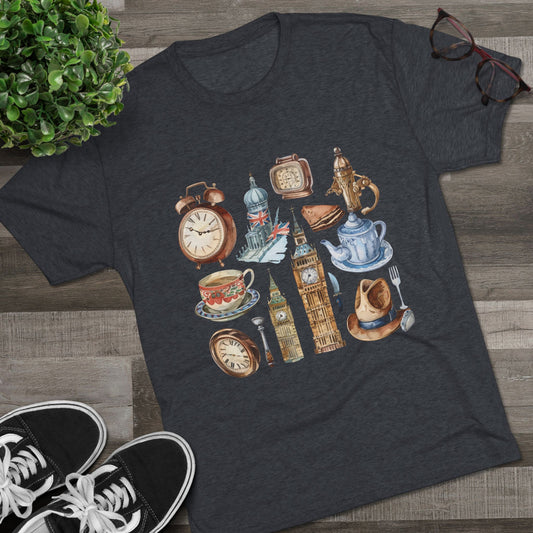 Vintage England Elegant Unisex Tri-Blend Crew Tee