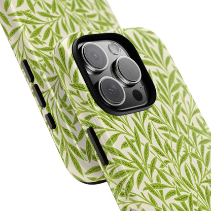 Green Leaf iPhone Case, Tough Cases, Botanical Phone Protection, Eco-Friendly Cover, Nature Lover Gift, Trendy Cell Phone Accessory
