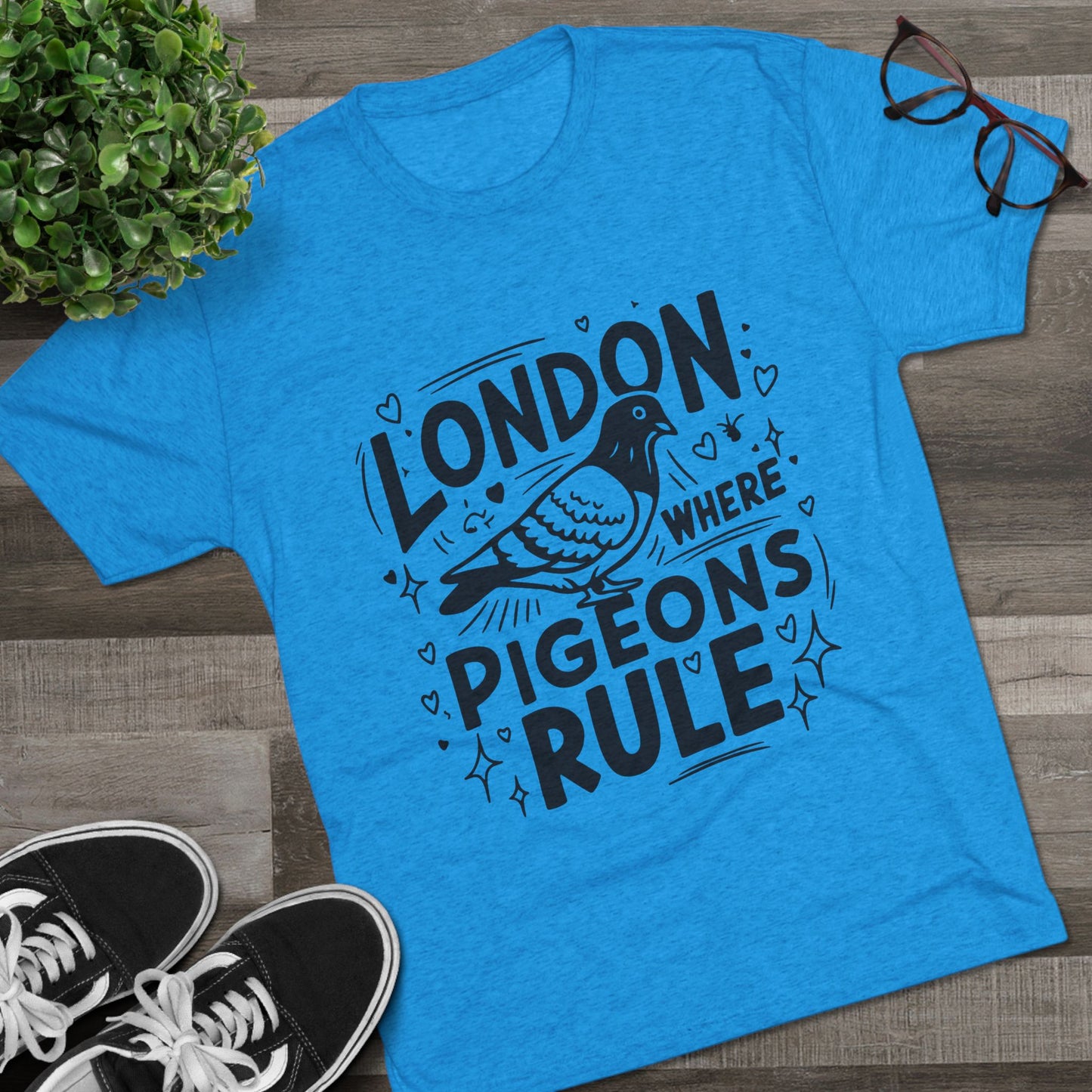 Pigeons Rule In London Trendy Unisex Tri-Blend Crew Tee