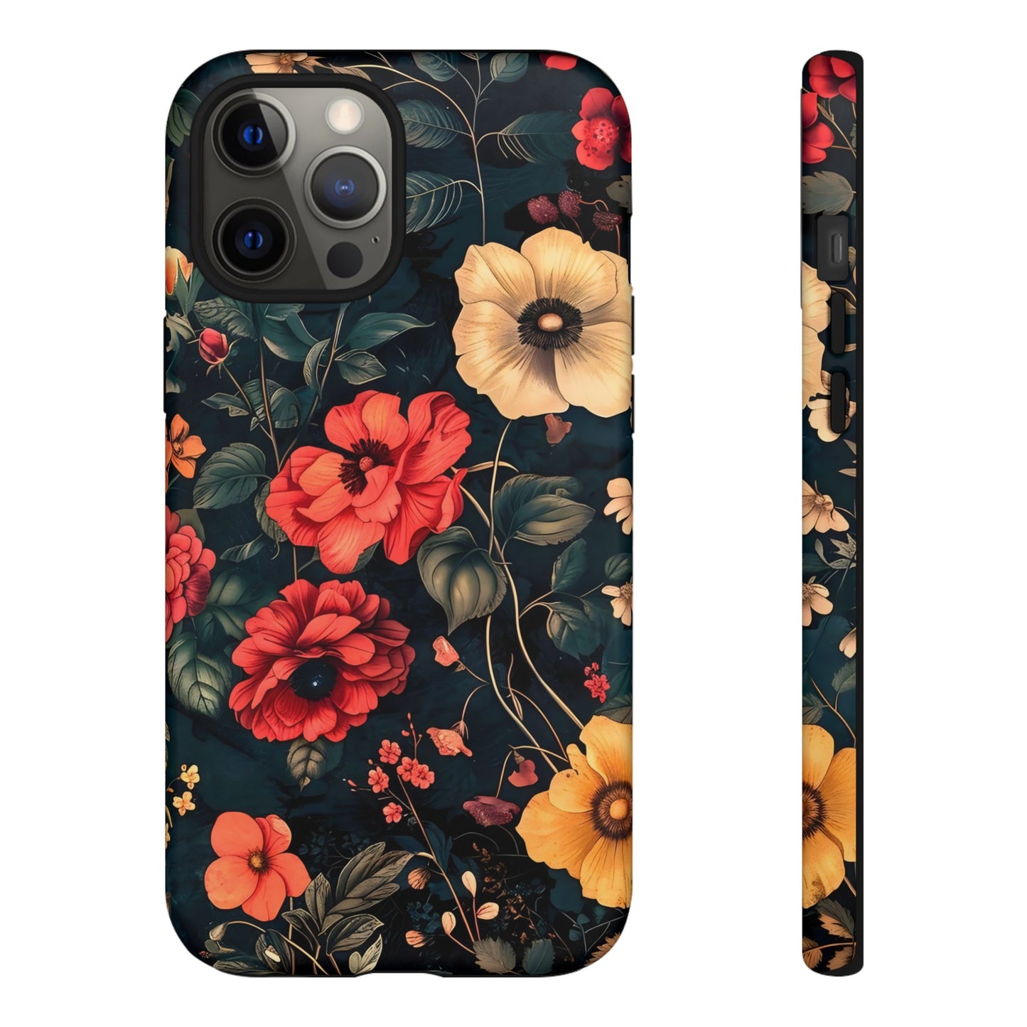 Floral Phone Case, Tough Cases, Flower Motif, Protective Cover, Gift for Her, Floral Design, Spring Accessory