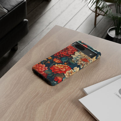 Floral Phone Case - Vibrant Tough Cases, Stylish Floral Cell Phone Cover, Gift for Her, Trendy Phone Accessory, Flower Design