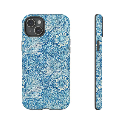 Stylish Phone Case, Tough Floral Phone Cover, Fashionable Tech Accessory, Gift for Her, Blue Flower Design