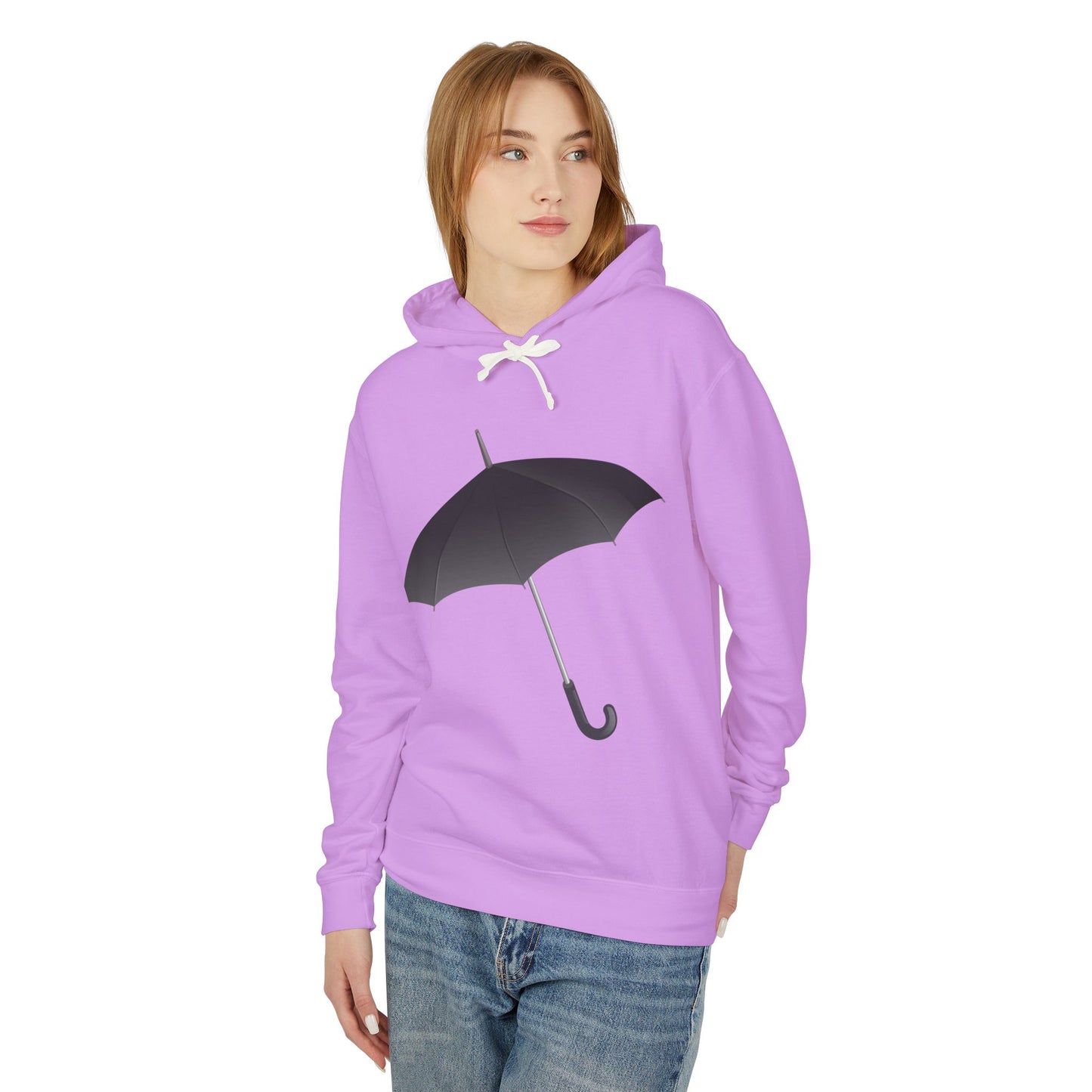 Unisex Lightweight Hooded Sweatshirt - Regal Royal Umbrella - Elegant and Majestic
