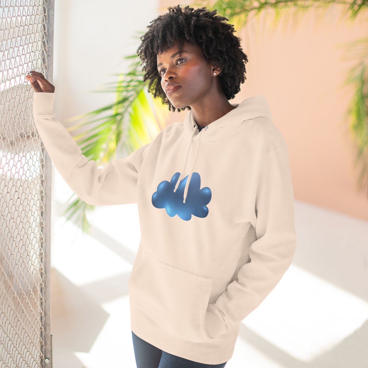 Three-Panel Fleece Hoodie - Serene Cloudscape