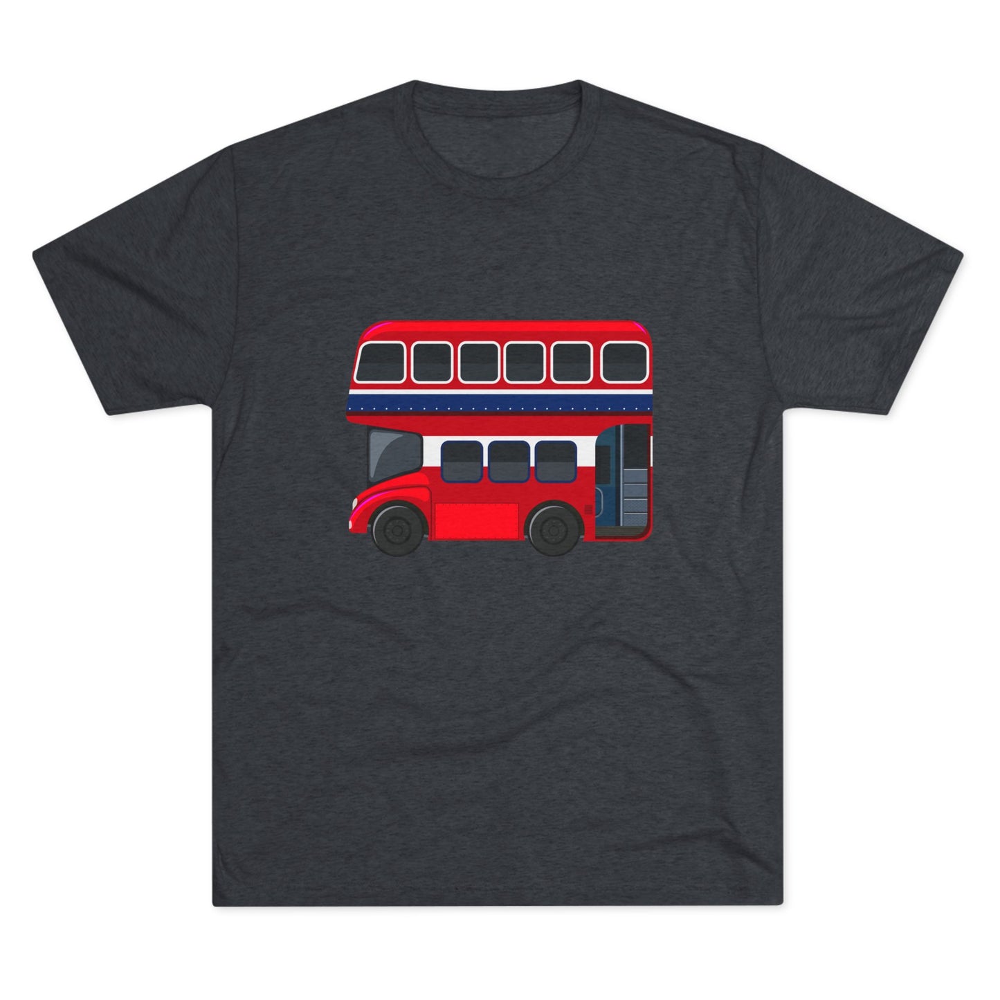 London Transport English Bus - Iconic Red Double-Decker Classy Unisex Tri-Blend Crew Tee