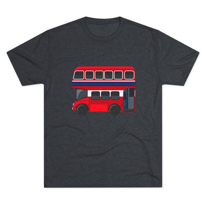 London Transport English Bus - Iconic Red Double-Decker Classy Unisex Tri-Blend Crew Tee