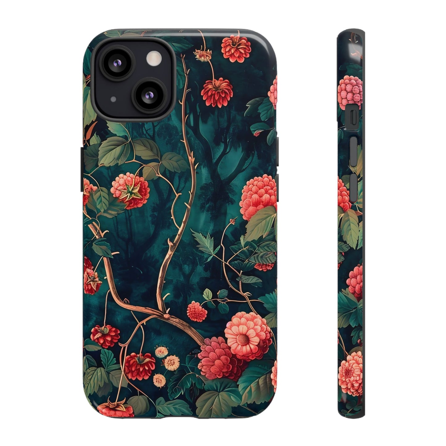 Floral Tough Phone Case with Vibrant Berry Design, Protective iPhone Skin, Gift for Nature Lovers, Elegant Tech Accessory, Unique Gift Idea