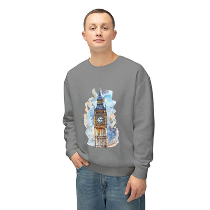 Unisex Lightweight Crewneck Sweatshirt - Iconic Big Ben Clock Tower