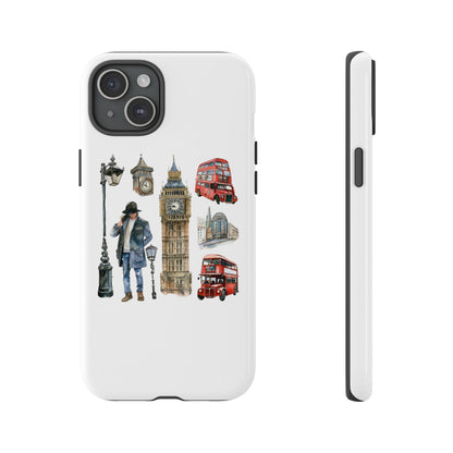 London Iconic Design Phone Case, Tough Cases, Gift for Travelers, London Souvenir, London Icons, Red Bus Phone Case