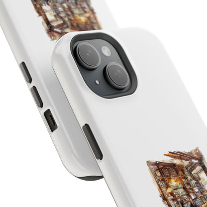 Artistic Magnetic Phone Case for Coffee Lovers, Cozy Café Vibe, Gift for Him or Her, Unique Custom Design, Holiday Present