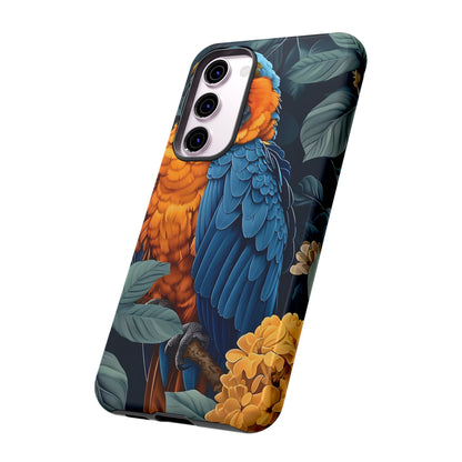 Tropical Parrot Phone Case - Tough Cases, Colorful Phone Cover, Nature Lover Gift, Floral Design, Bird Lover Accessory