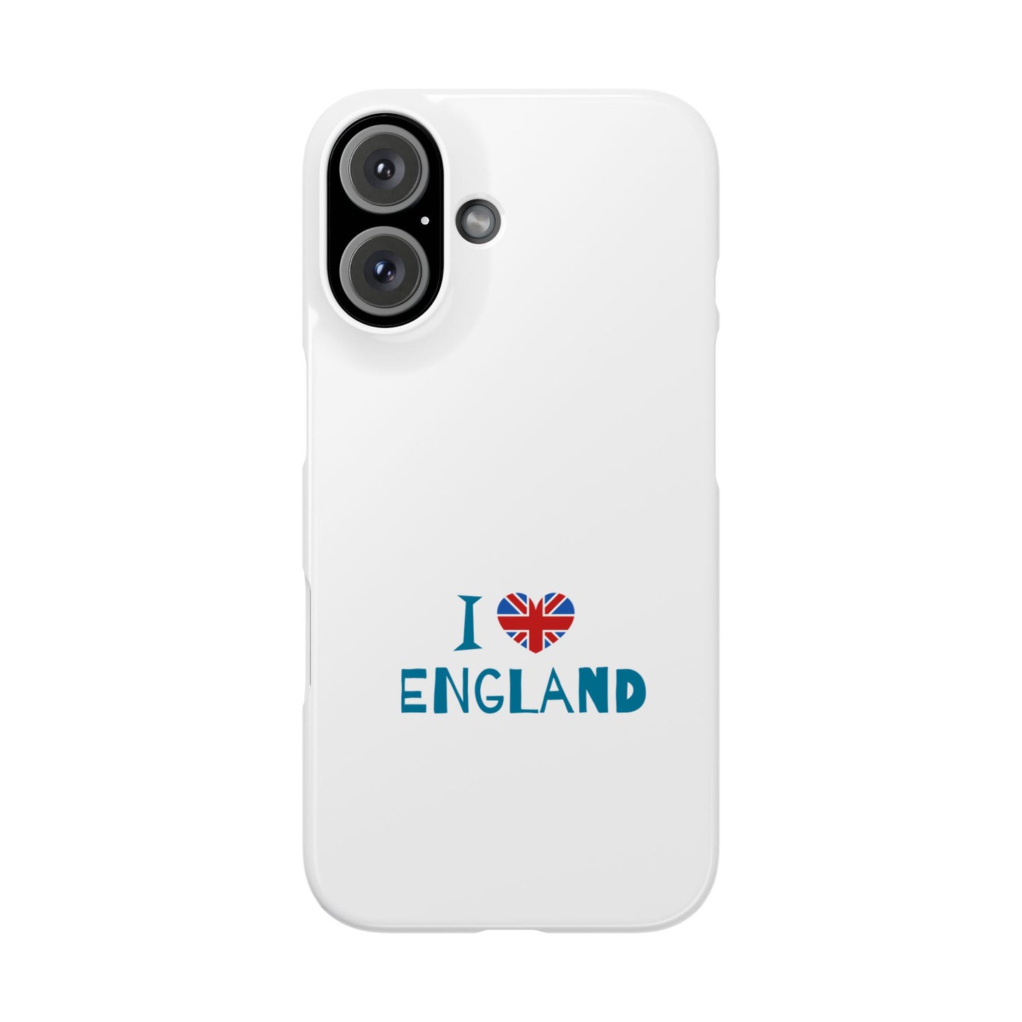 I Love England Slim Phone Case, UK Pride Phone Cover, Gift for Travelers, Smartphone Accessory, England Souvenir Case