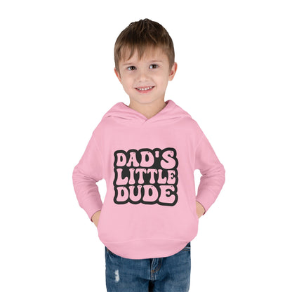 Cute Toddler Fleece Hoodie - "Dad's Little Dude"
