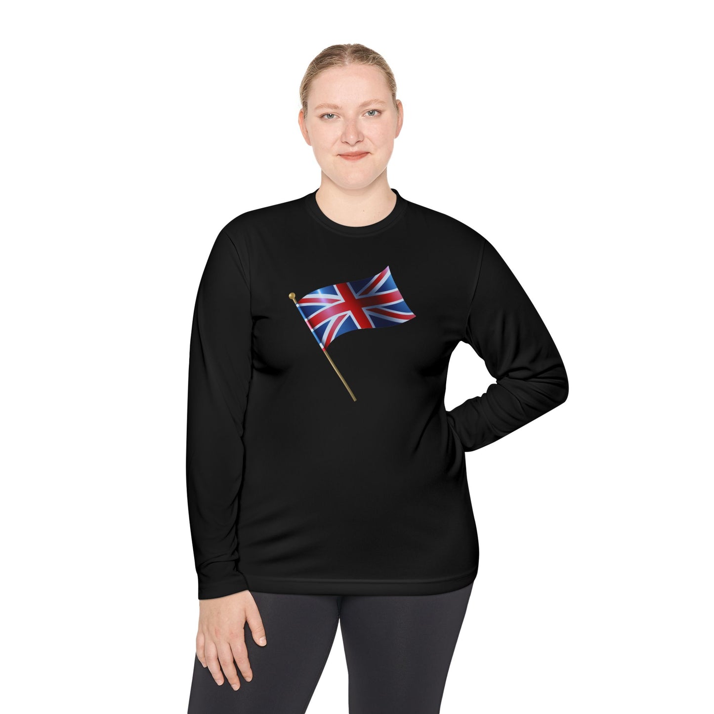Unisex Lightweight Long Sleeve Tee - Union Jack Flag - Bold & Brave